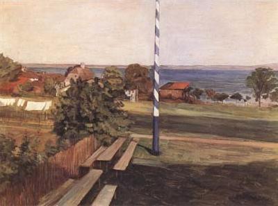 Leibl, Wilhelm Landscape with Flagpole (mk09) oil painting picture